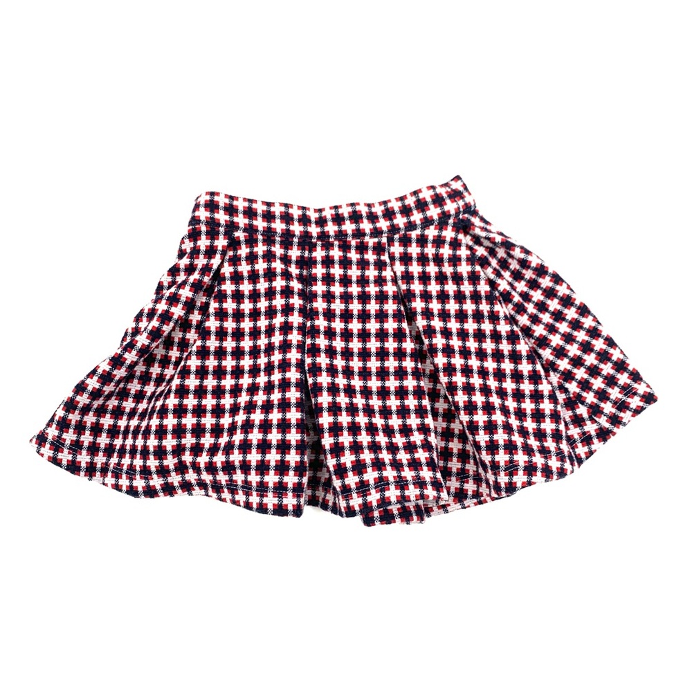 Janie and Jack Skirt Girls 3T Red Blue Pattern Pleated